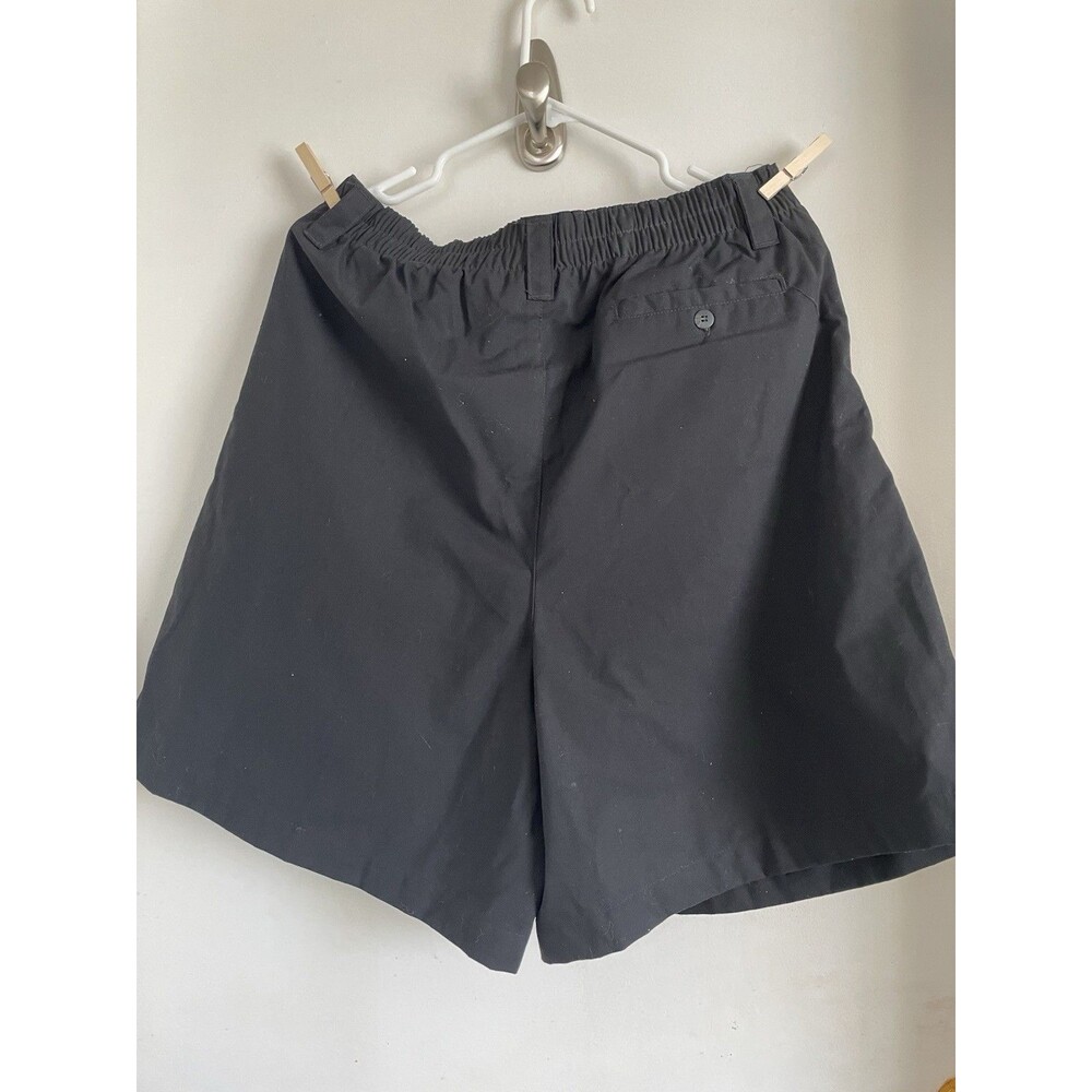 Separatesure Black Walking Shorts Women's XL Elastic Waist Pockets Button 6"